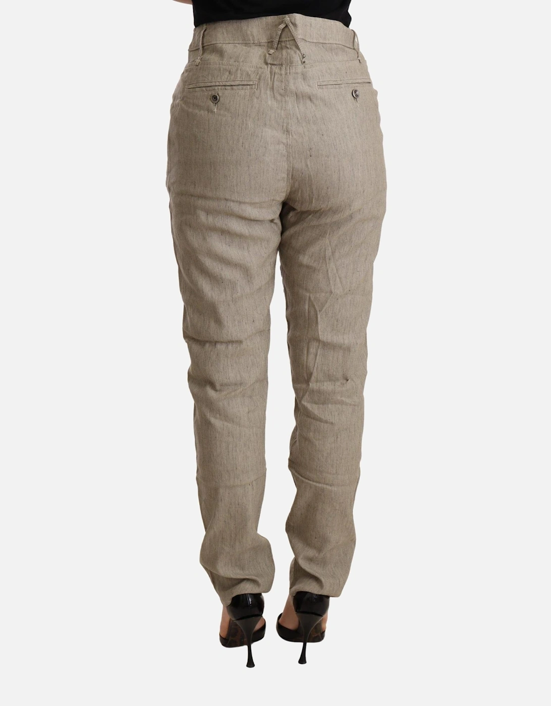 Linen Cotton Pants Relaxed Fit Women - Beige Jeans