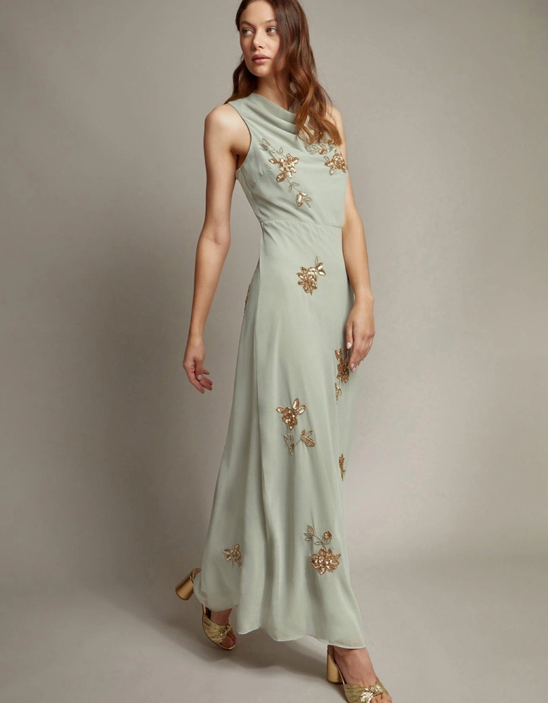 Cowl Neck Sarah Maxi Dress - Green