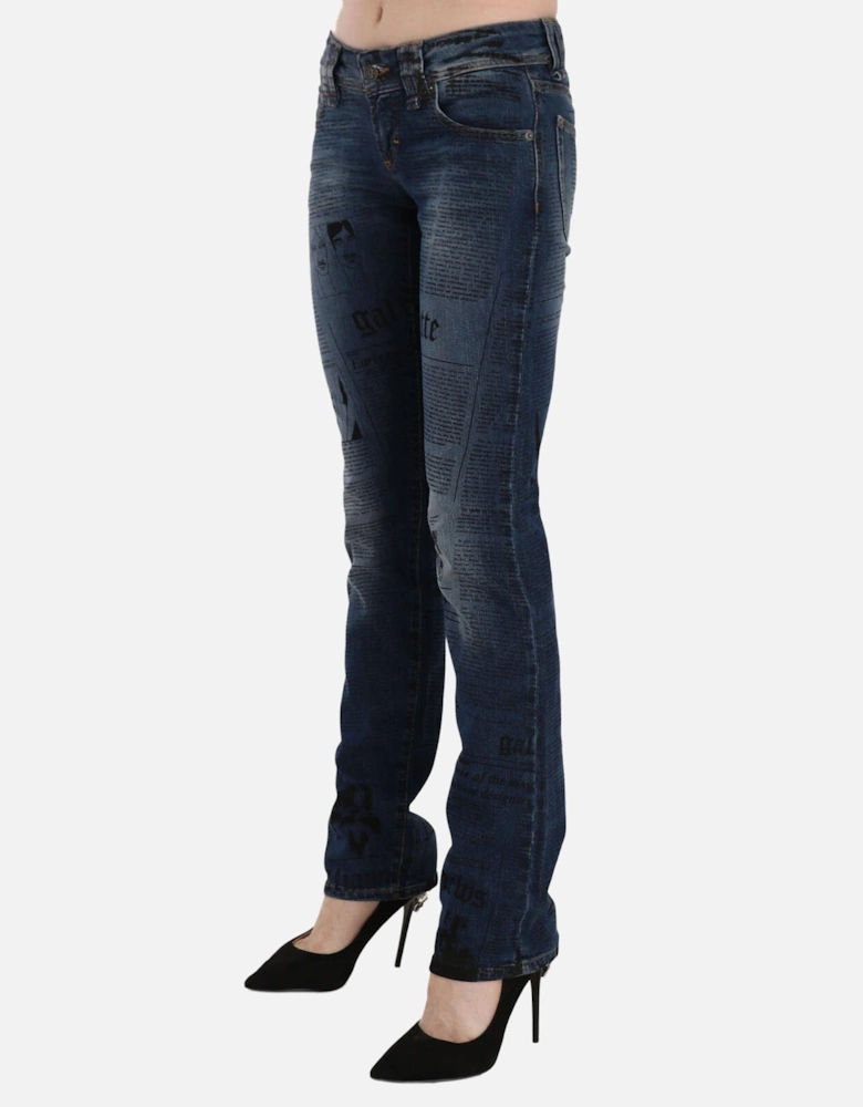 Newspaper Print Jeans PAN70560 Women - Blue Jeans