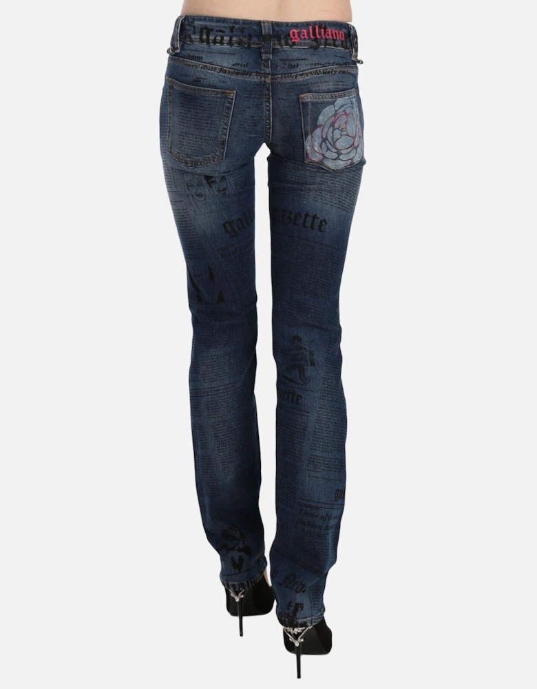 Newspaper Print Jeans PAN70560 Women - Blue Jeans