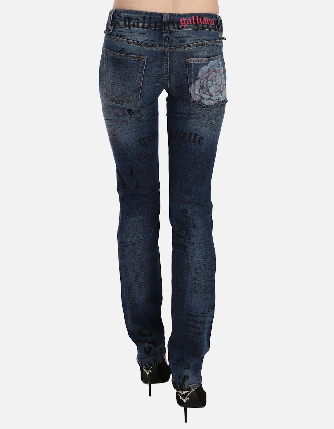 Newspaper Print Jeans PAN70560 Women - Blue Jeans