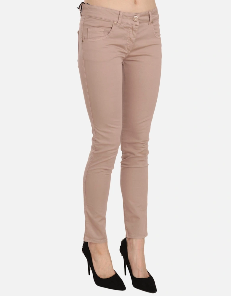 Casual Straight Leg Pants Women - Brown Jeans