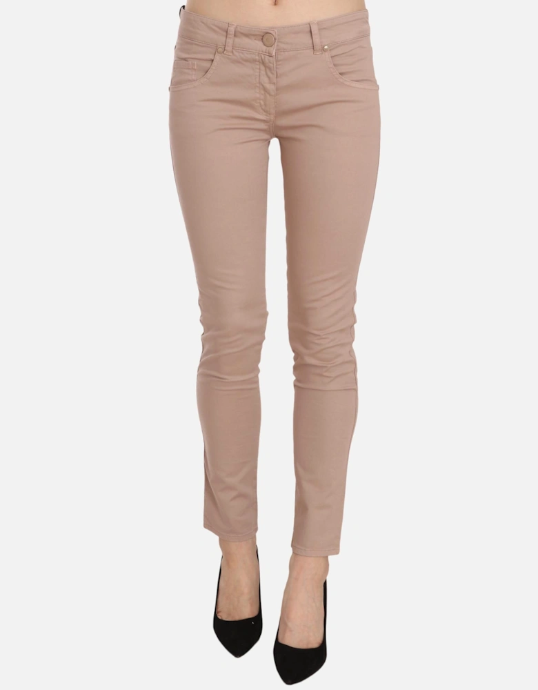 Casual Straight Leg Pants Women - Brown Jeans