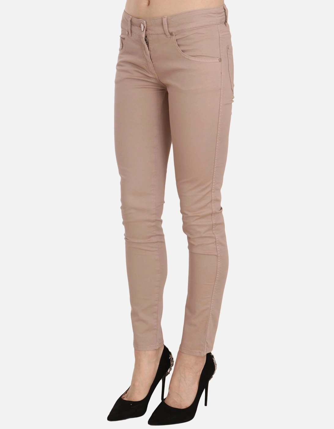 Casual Straight Leg Pants Women - Brown Jeans