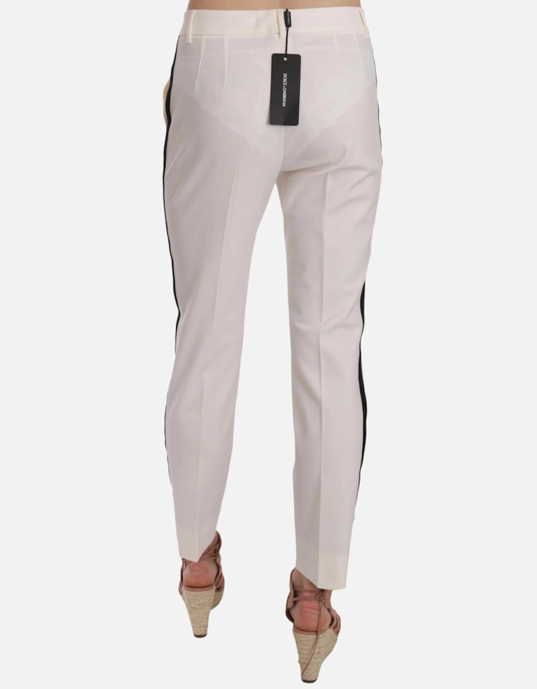 Dolce Gabbana Pants White Side Stripe Trousers Women Jeans