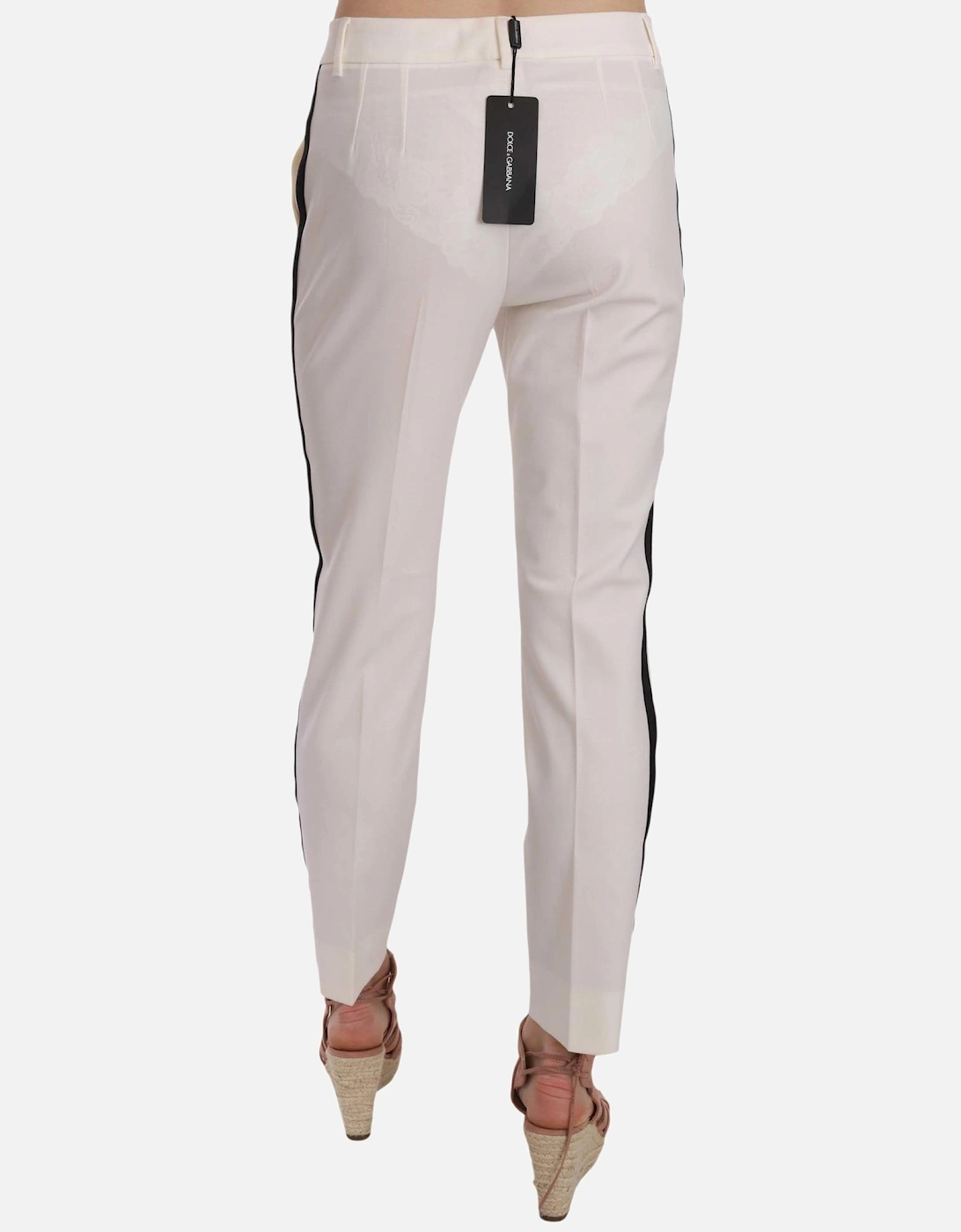 Dolce Gabbana Pants White Side Stripe Trousers Women Jeans