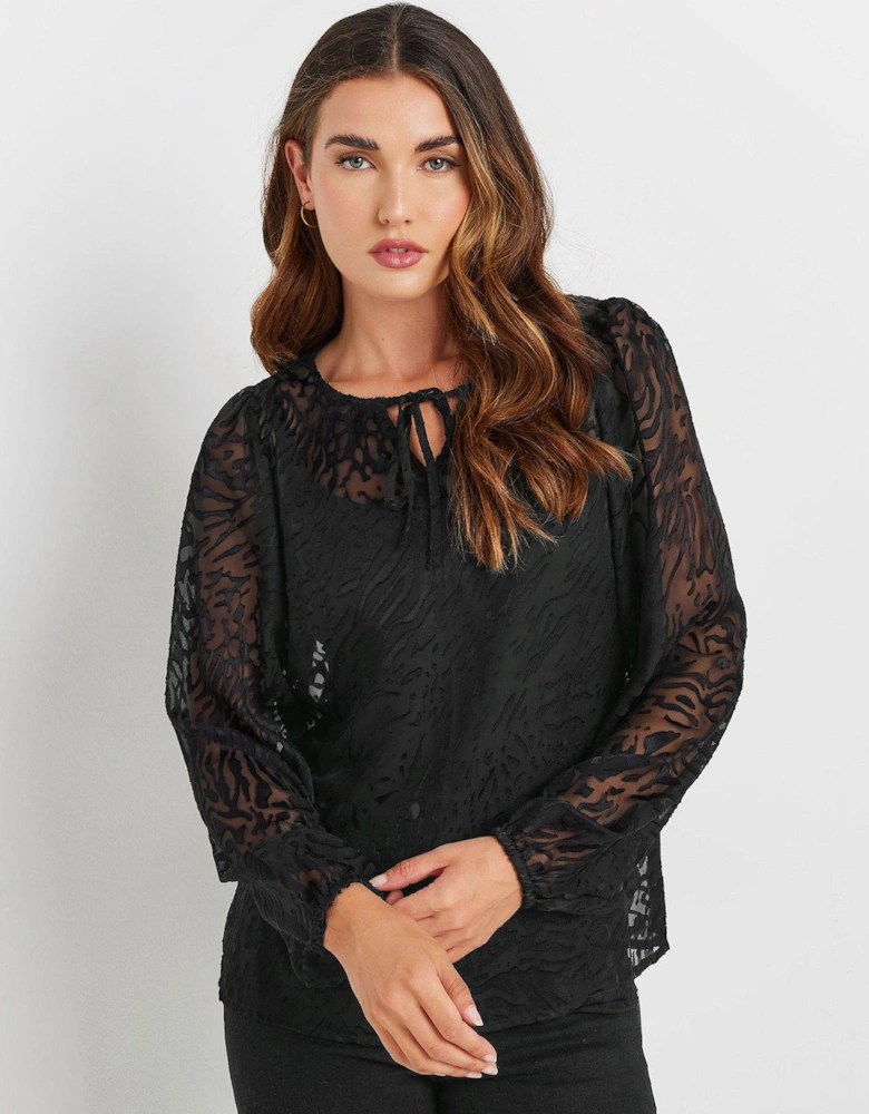 Burnout Boho Top - Black