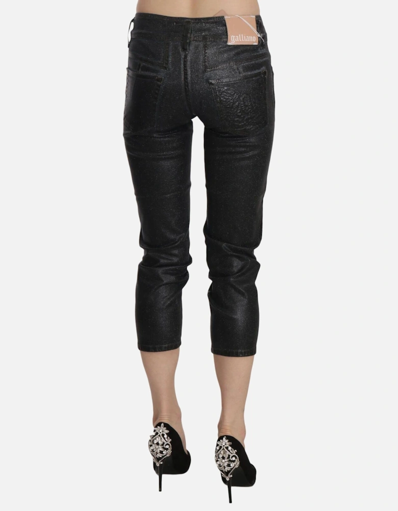 Metallic Cropped Jeans PAN70468 Women - Black Jeans