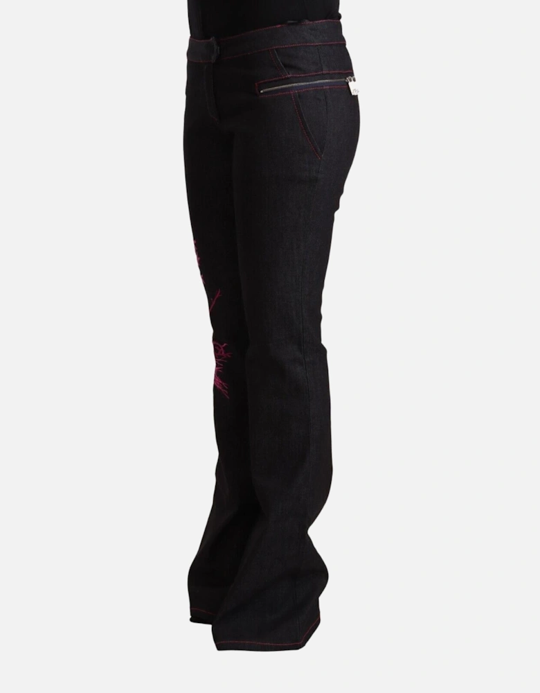 Embroidered Floral Jeans Style PAN71159 Women - Black Jeans