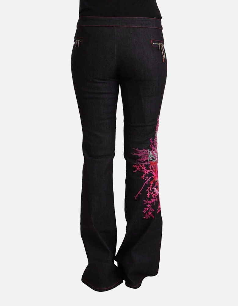 Embroidered Floral Jeans Style PAN71159 Women - Black Jeans