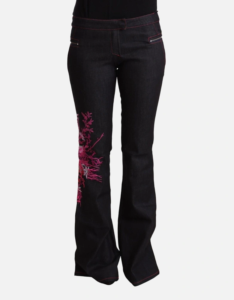 Embroidered Floral Jeans Style PAN71159 Women - Black Jeans