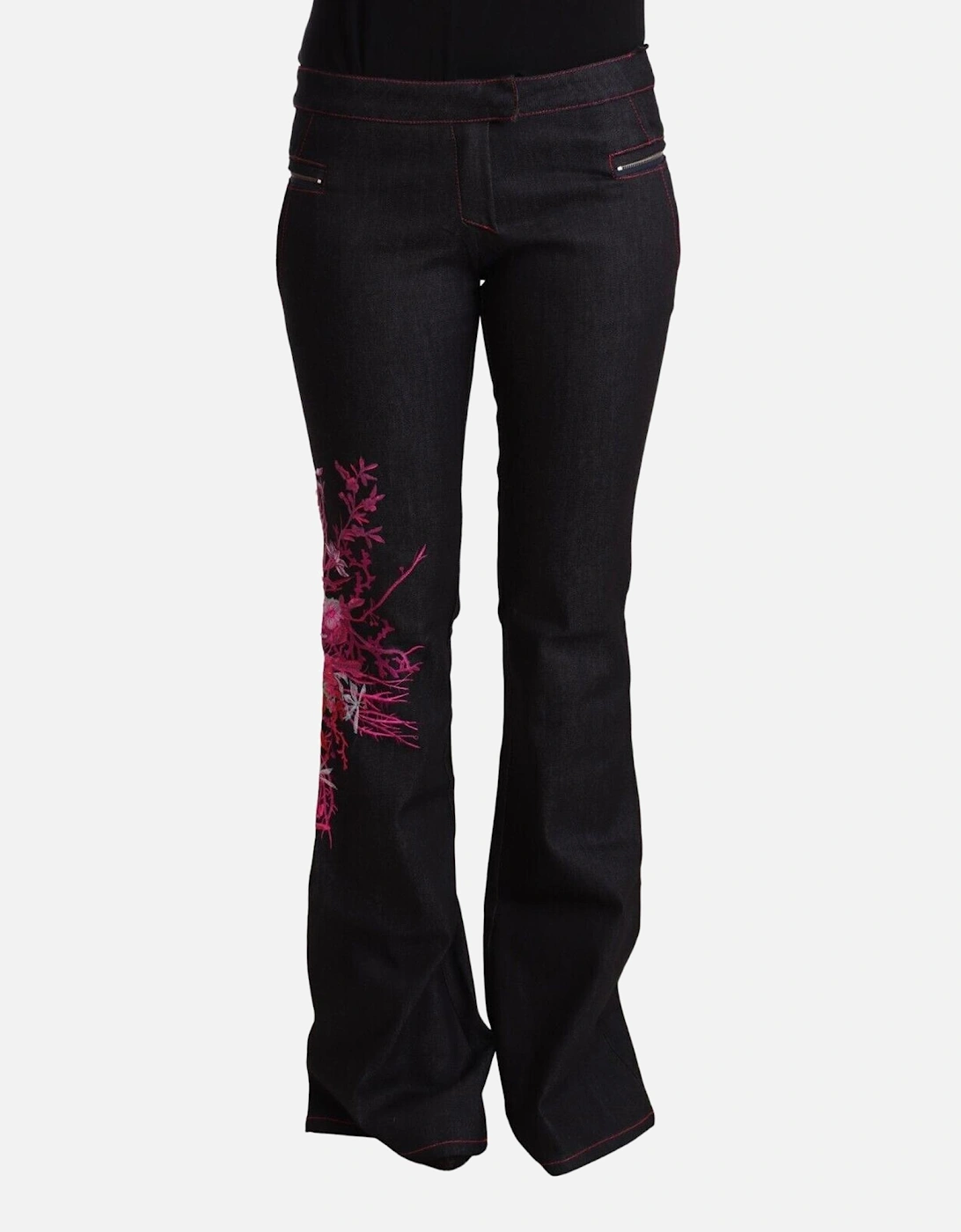 Embroidered Floral Jeans Style PAN71159 Women - Black Jeans, 4 of 3