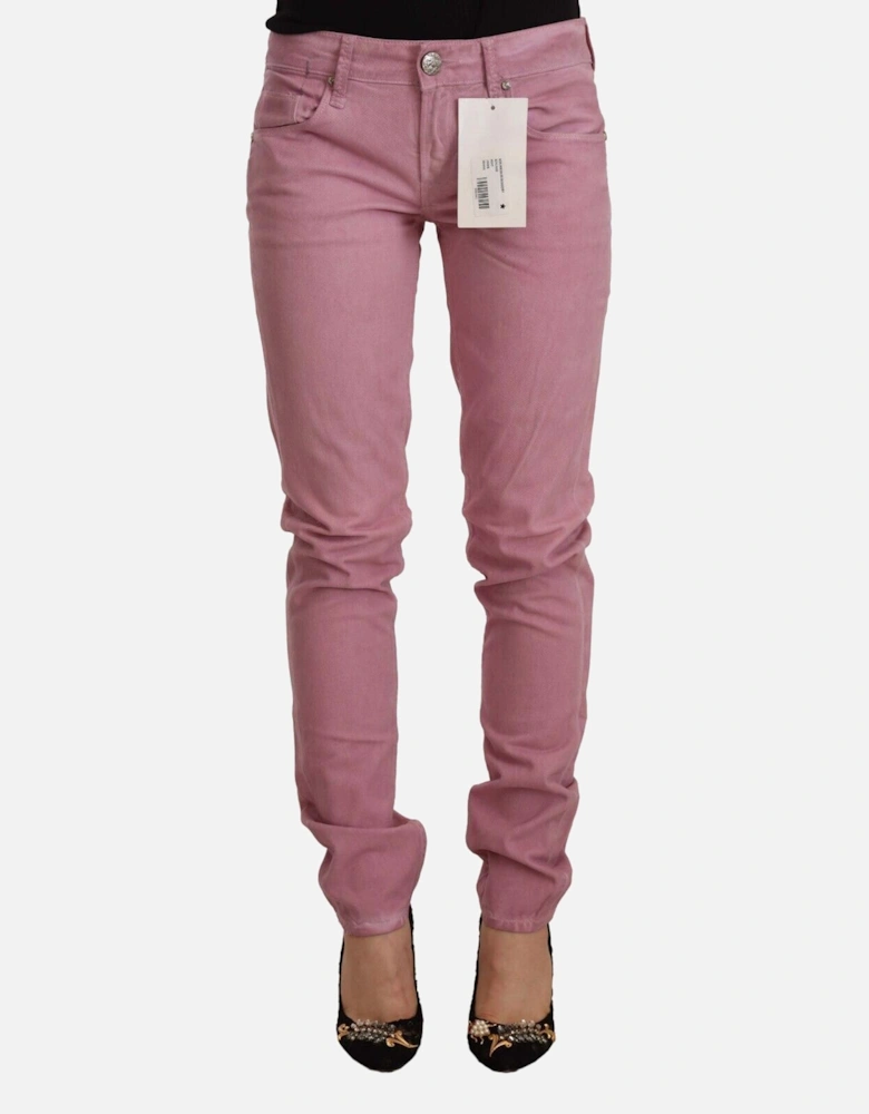 Pink Jeans Casual Style Women Jeans