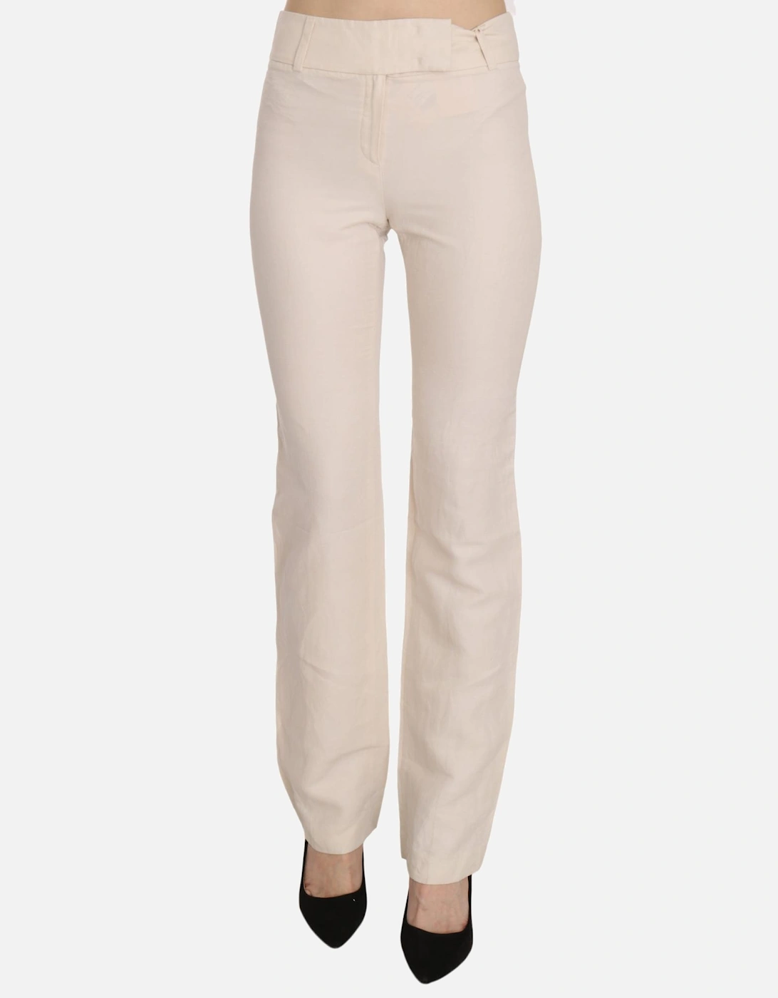 High Waist Flared Dress Trouser Pants Women - White Jeans, 5 of 4