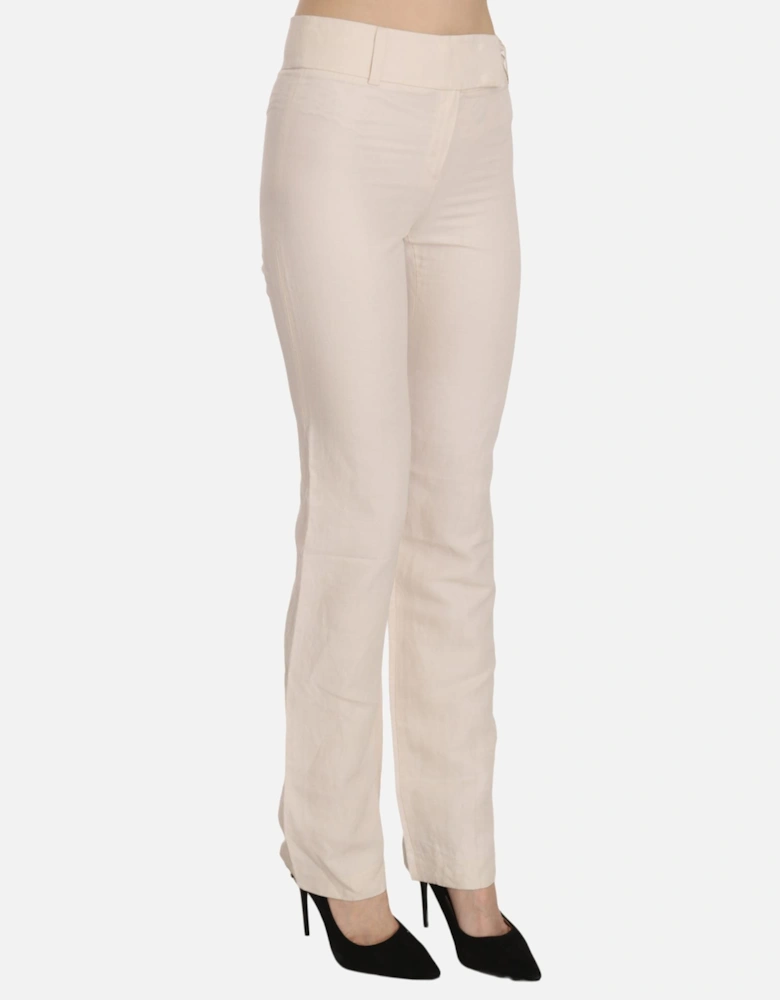 High Waist Flared Dress Trouser Pants Women - White Jeans