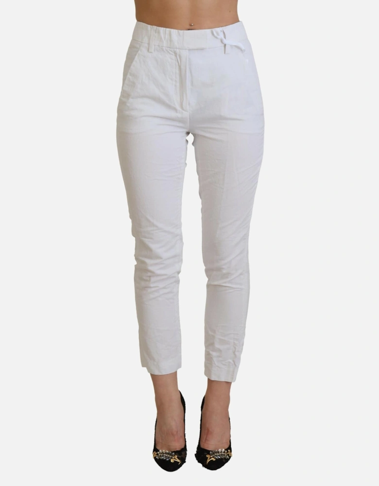 Casual Cotton Pants Model PAN71124 Women - White Jeans