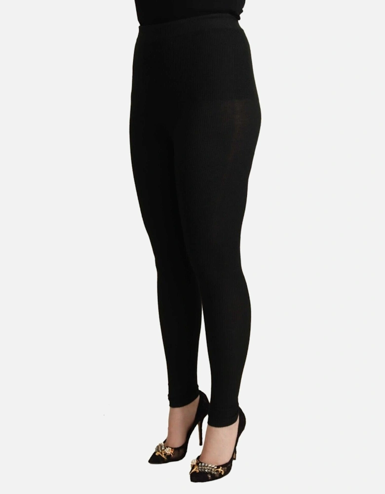 Dolce Gabbana Ribbed Knit Leggings Women - Black Jeans