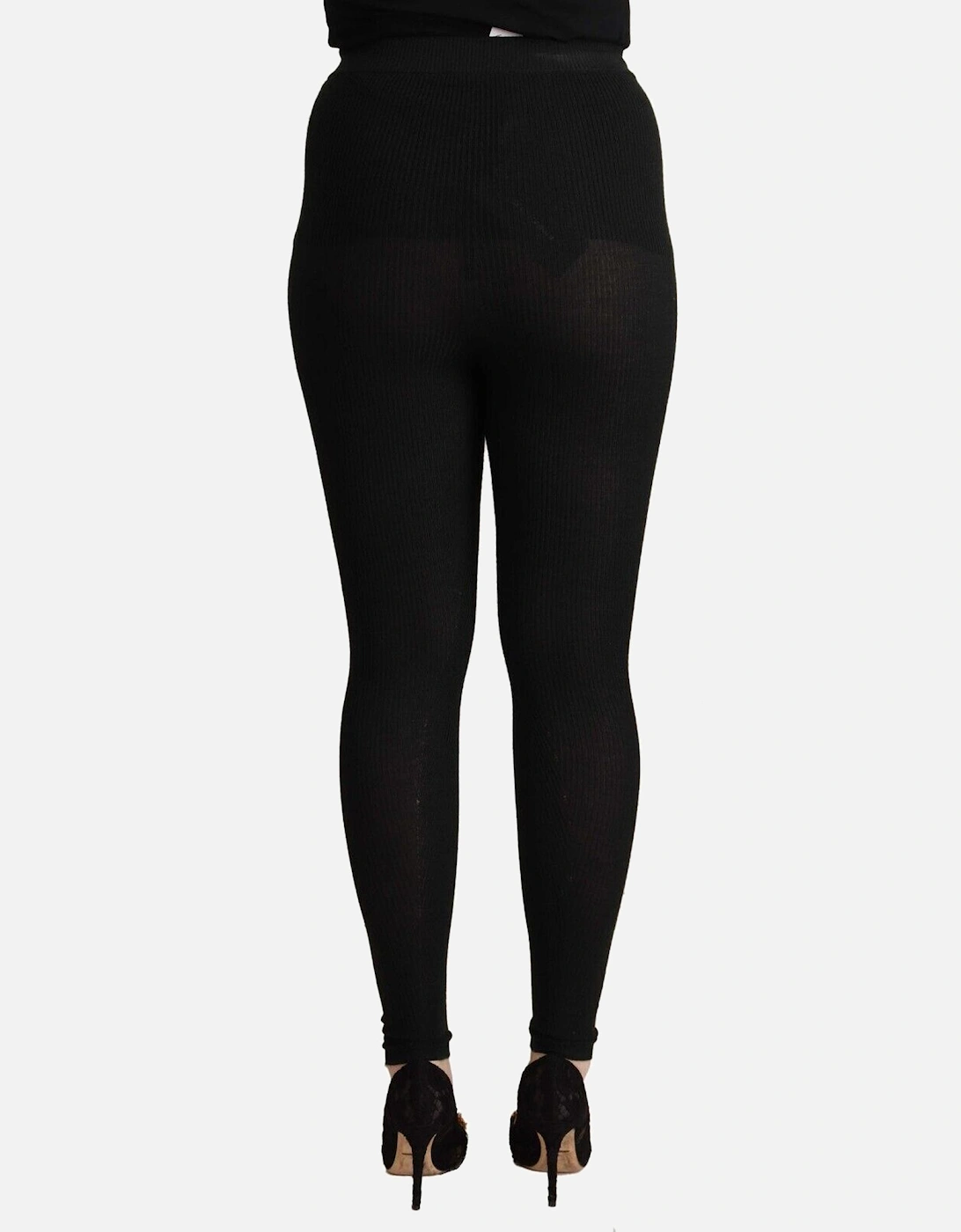 Dolce Gabbana Ribbed Knit Leggings Women - Black Jeans