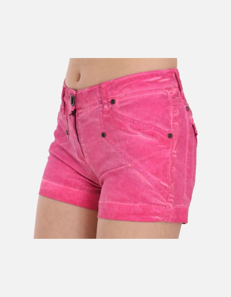 PAN70247 Pink Denim Shorts Women