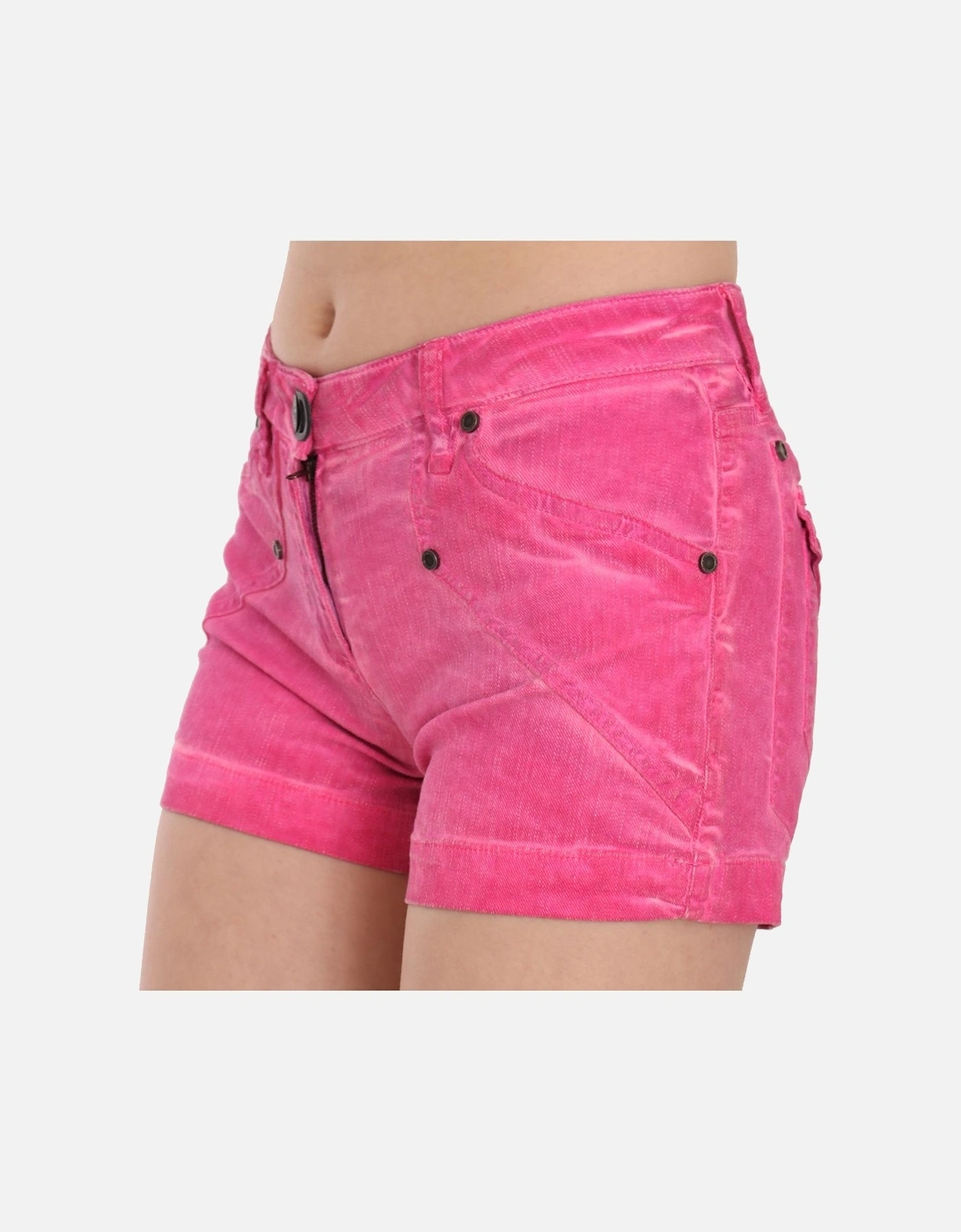 PAN70247 Pink Denim Shorts Women