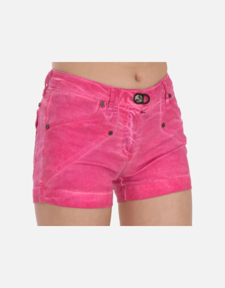 PAN70247 Pink Denim Shorts Women