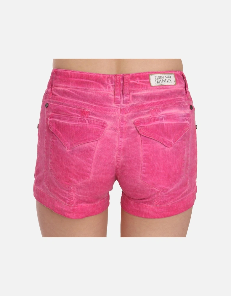 PAN70247 Pink Denim Shorts Women