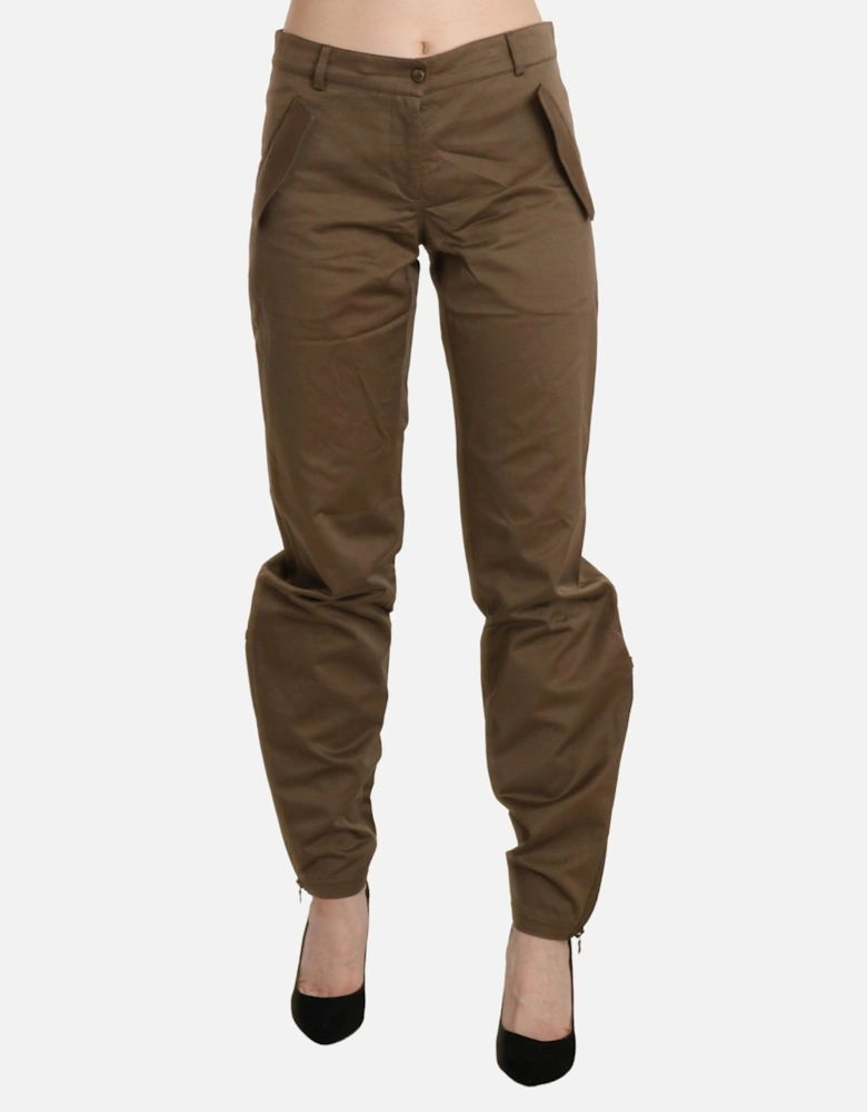 Relaxed Fit Pants Olive Green Women - Brown Jeans