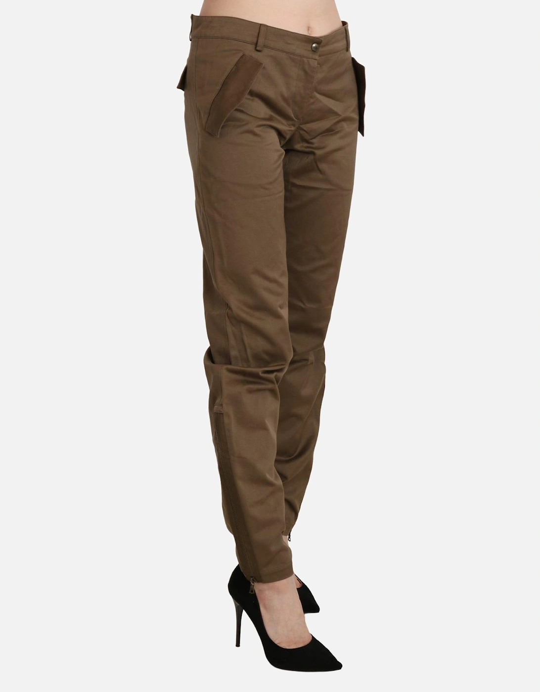 Relaxed Fit Pants Olive Green Women - Brown Jeans