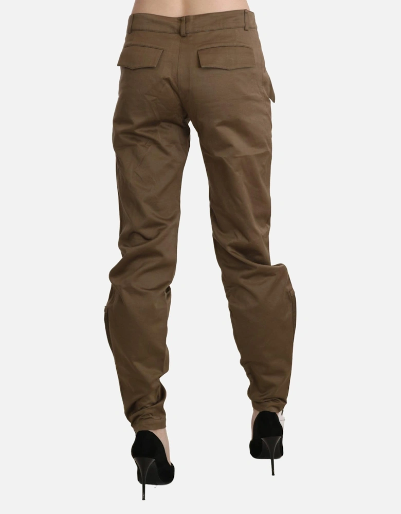 Relaxed Fit Pants Olive Green Women - Brown Jeans