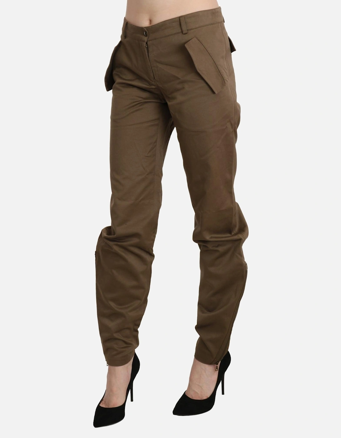 Relaxed Fit Pants Olive Green Women - Brown Jeans