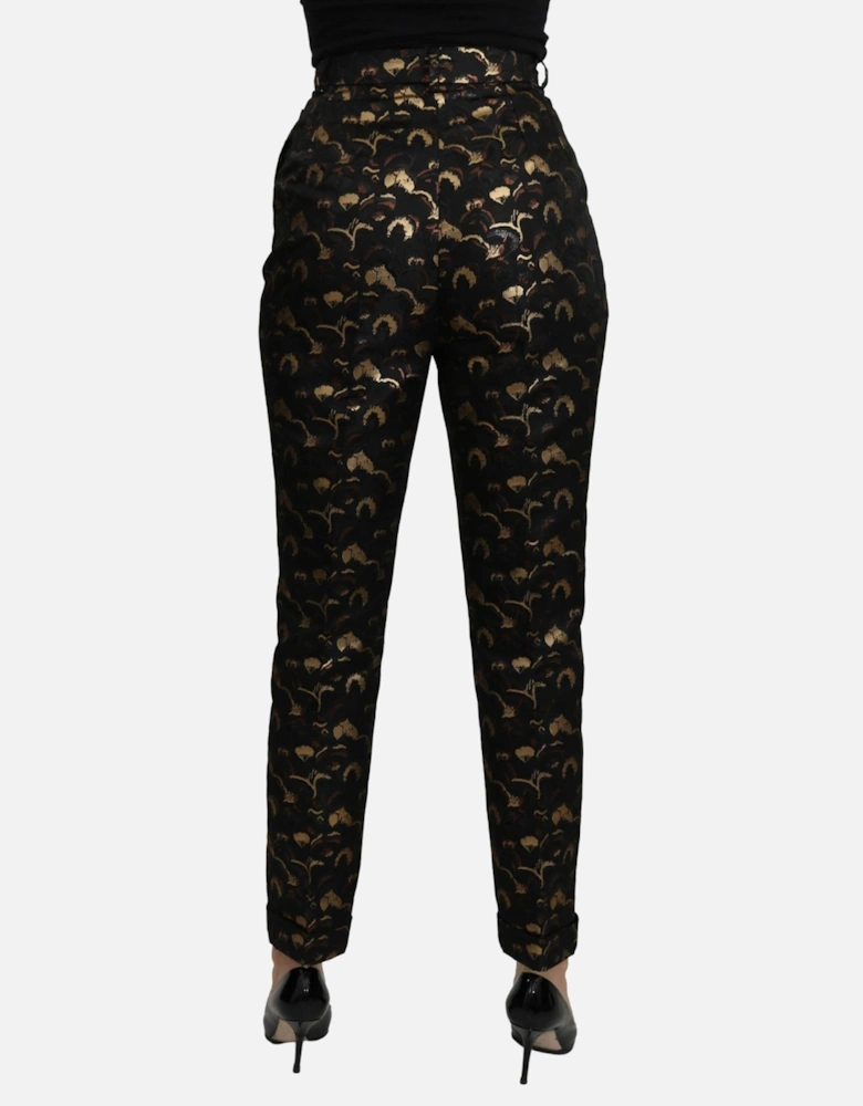 Dolce Gabbana Floral Brocade Trousers SlimFit Women - Black Jeans