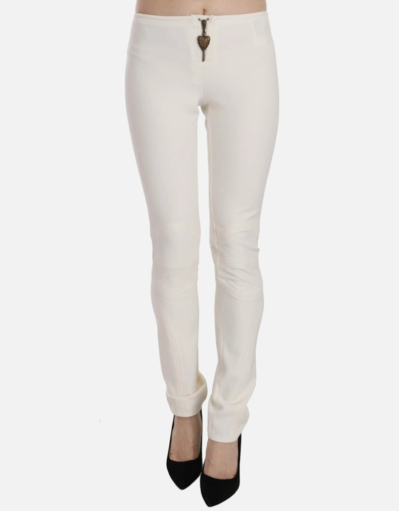 PAN70376 White Trousers Women Jeans