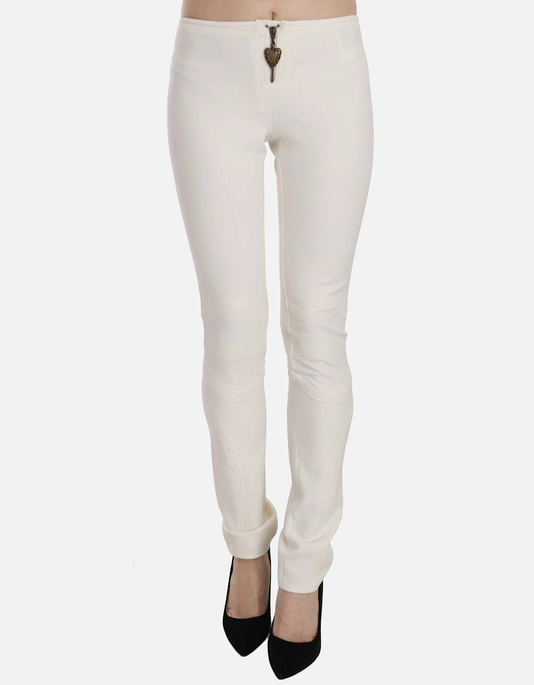 PAN70376 White Trousers Women Jeans, 5 of 4
