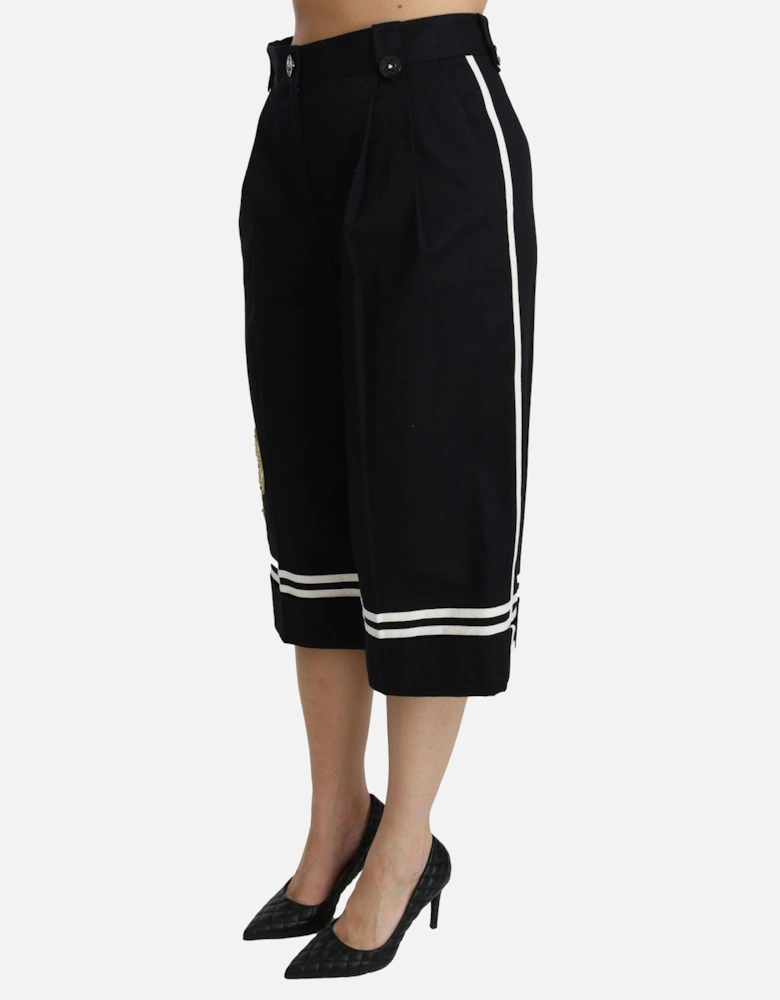 Dolce Gabbana Lemon Print Culottes Women - Black Jeans
