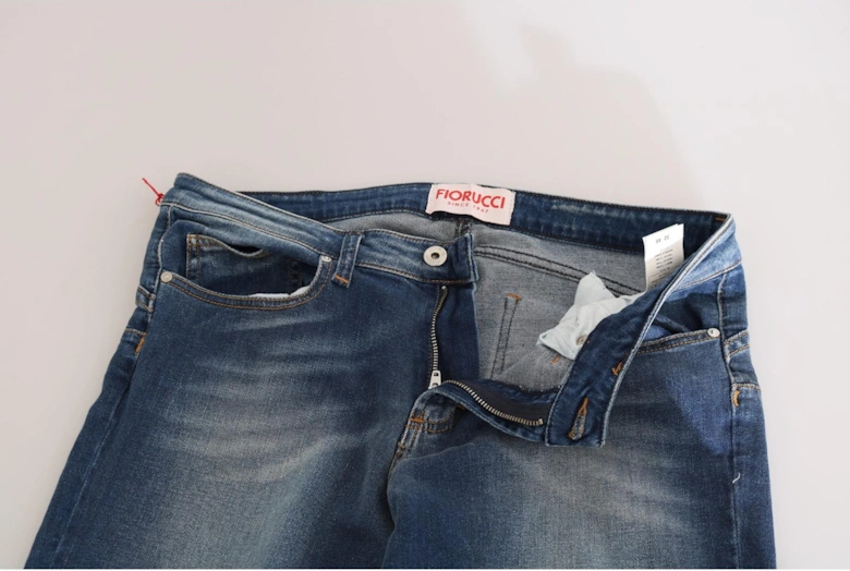 Mid Waist Slim Fit Denim Jeans Women - Blue Jeans