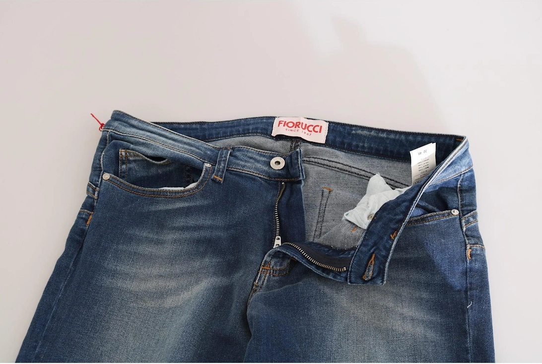 Mid Waist Slim Fit Denim Jeans Women - Blue Jeans