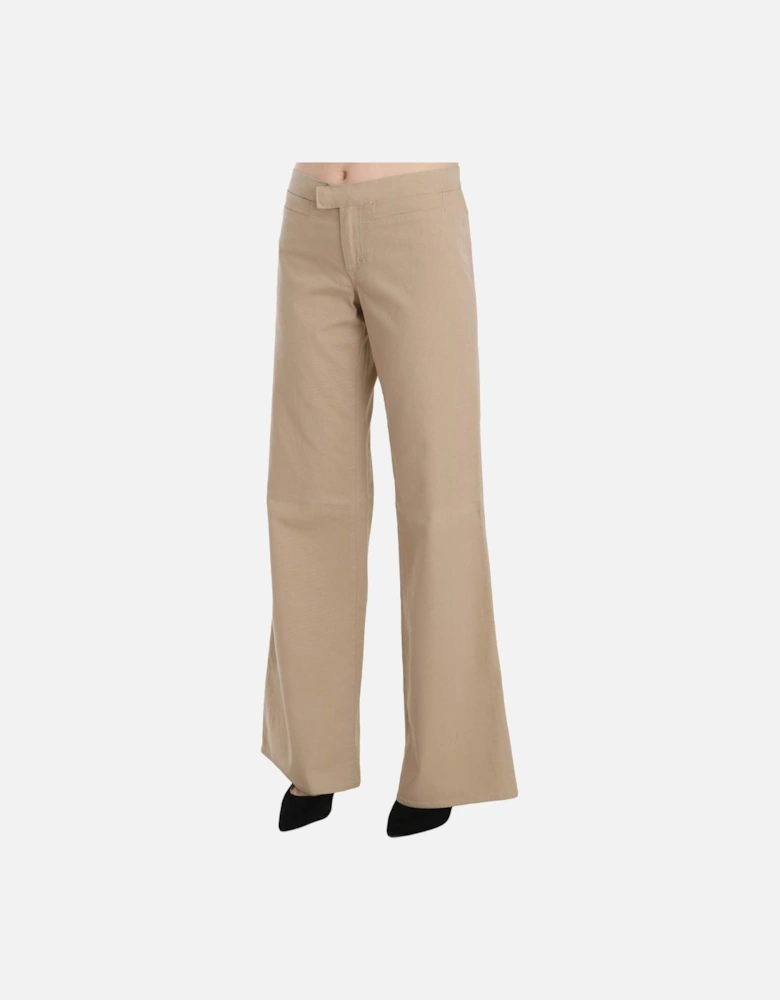 Wide Leg Pants Casual Style Women - Beige Jeans