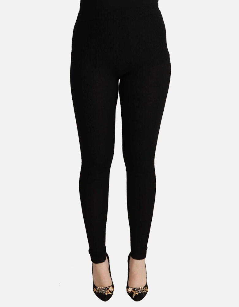Dolce Gabbana Ribbed Knit Leggings Women - Black Jeans