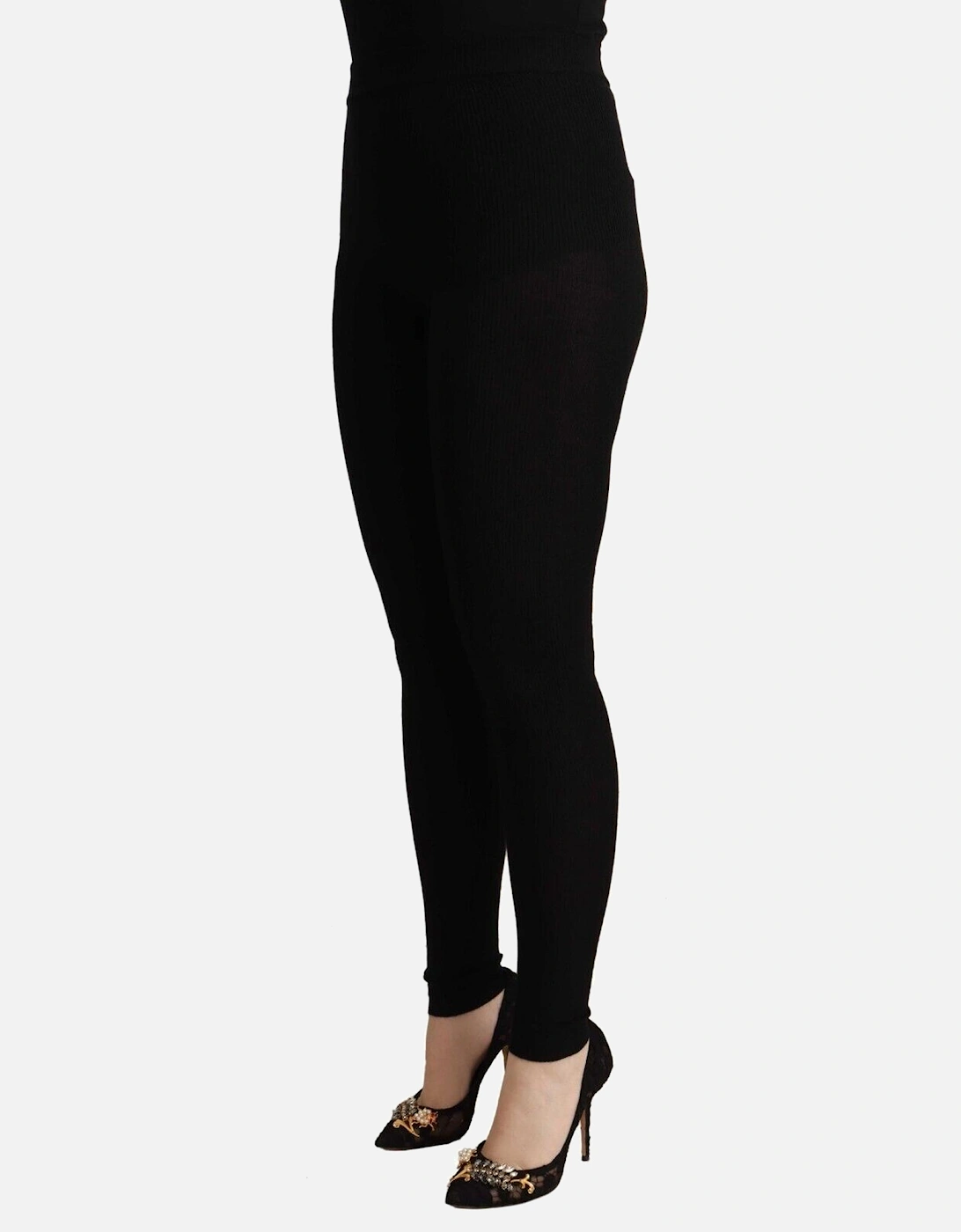 Dolce Gabbana Ribbed Knit Leggings Women - Black Jeans
