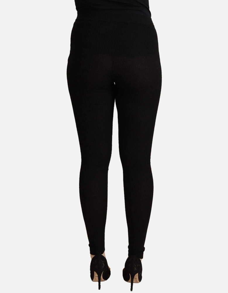 Dolce Gabbana Ribbed Knit Leggings Women - Black Jeans