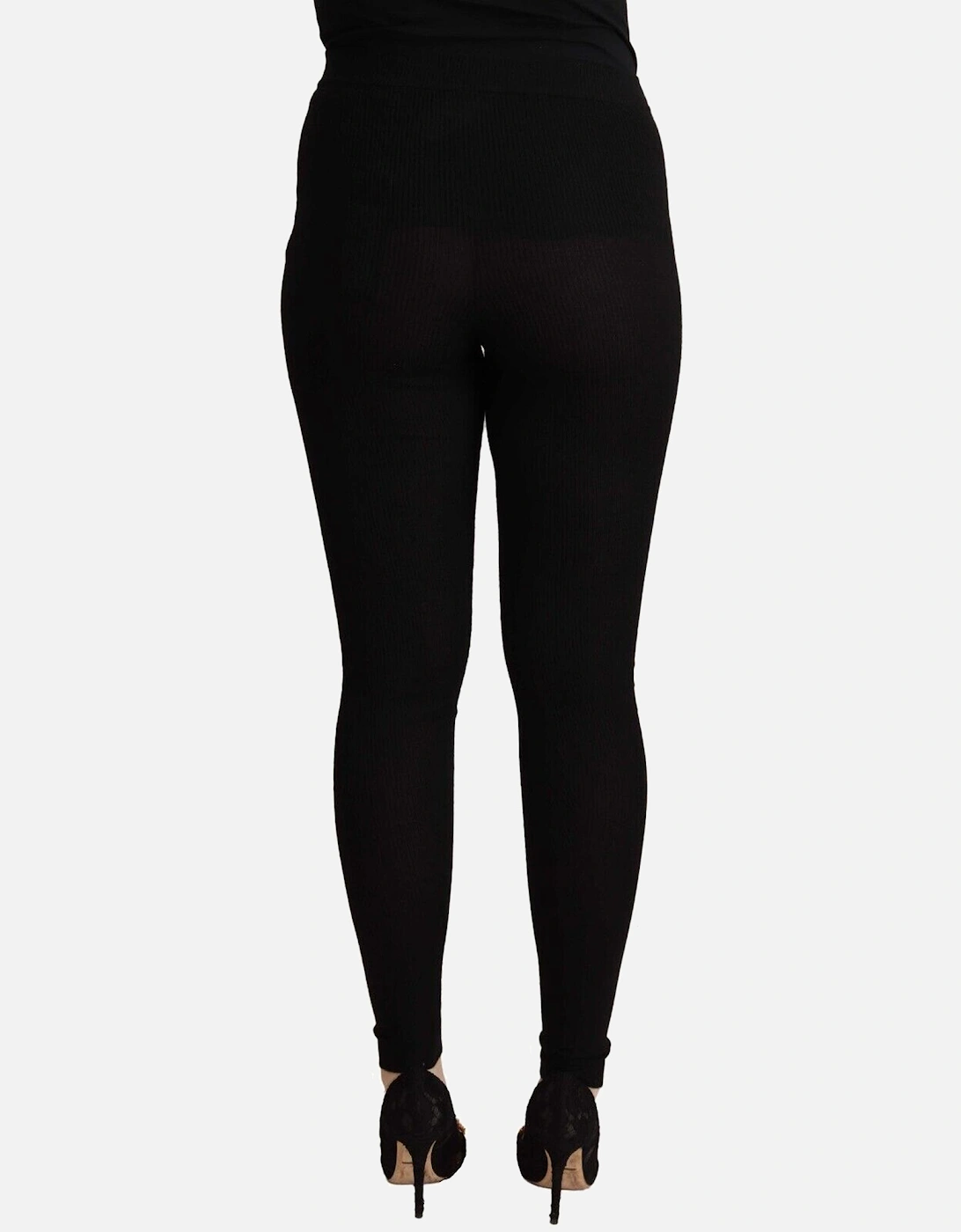 Dolce Gabbana Ribbed Knit Leggings Women - Black Jeans