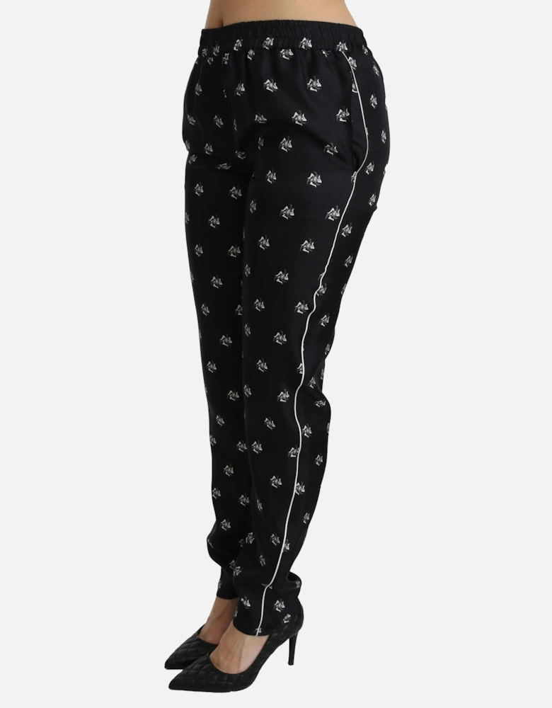 Mid Waist Slim Fit Silk Pants Women - Black Jeans