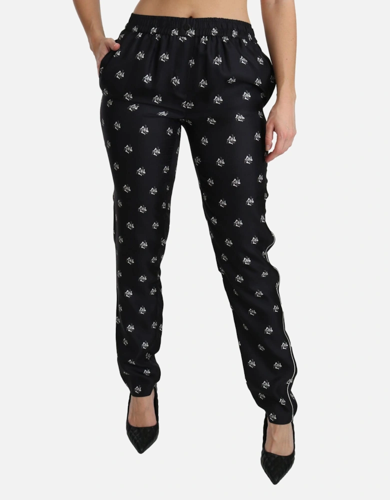 Mid Waist Slim Fit Silk Pants Women - Black Jeans