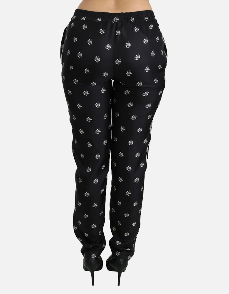 Mid Waist Slim Fit Silk Pants Women - Black Jeans