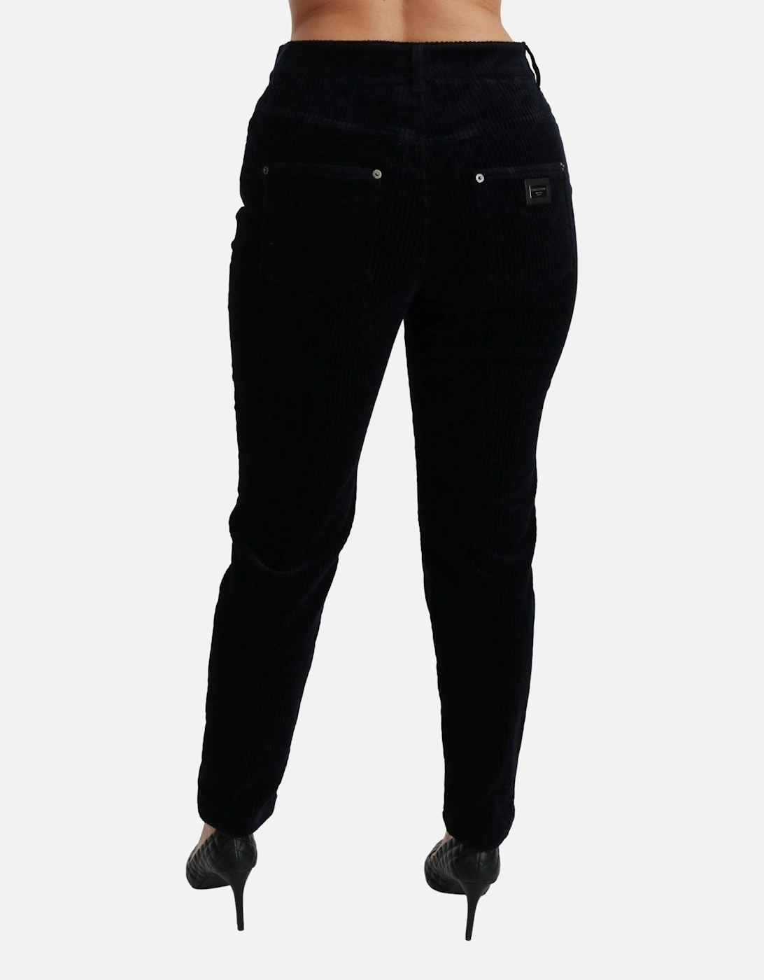 Dolce Gabbana Corduroy Trousers Straight Leg Women - Blue Jeans
