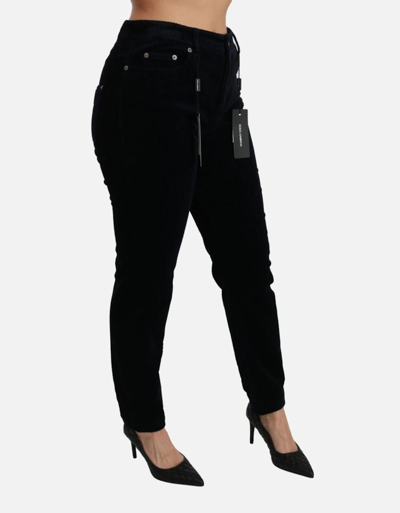 Dolce Gabbana Corduroy Trousers Straight Leg Women - Blue Jeans