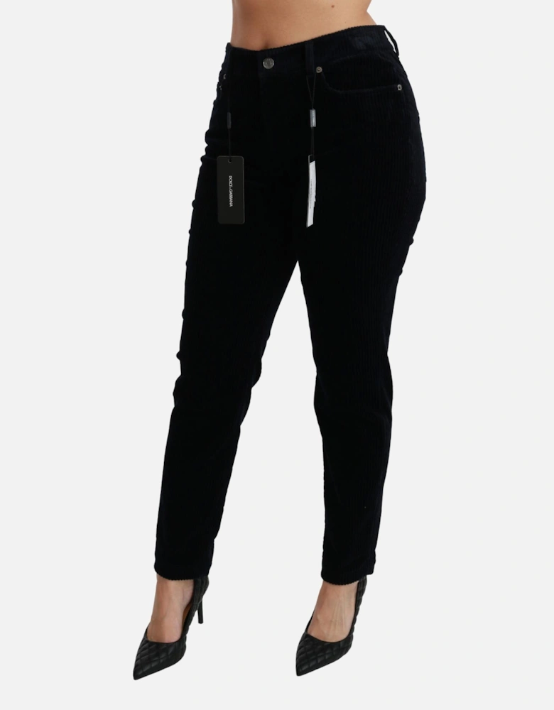 Dolce Gabbana Corduroy Trousers Straight Leg Women - Blue Jeans