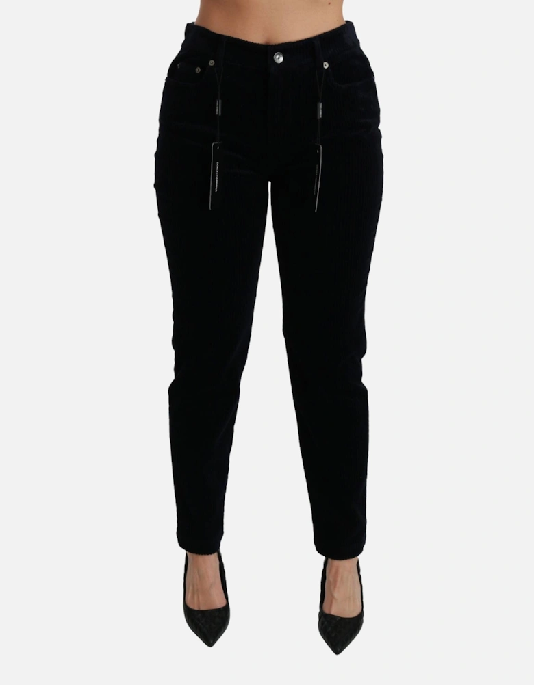 Dolce Gabbana Corduroy Trousers Straight Leg Women - Blue Jeans