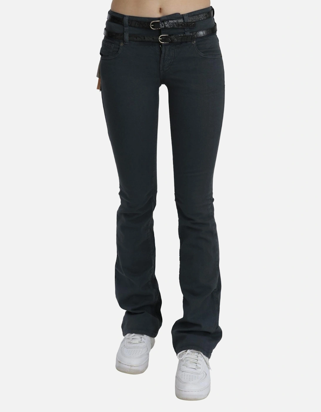 Bootcut Jeans Double Belt Women - Gray Jeans, 4 of 3