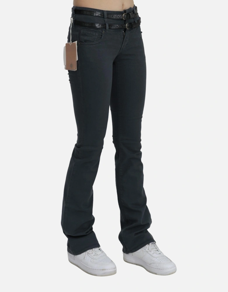 Bootcut Jeans Double Belt Women - Gray Jeans